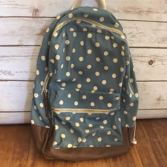 Vintage style Candies Polka Dot Canvas Backpack - Cute and Stylish Everyday Bag - Picture 4 of 6
